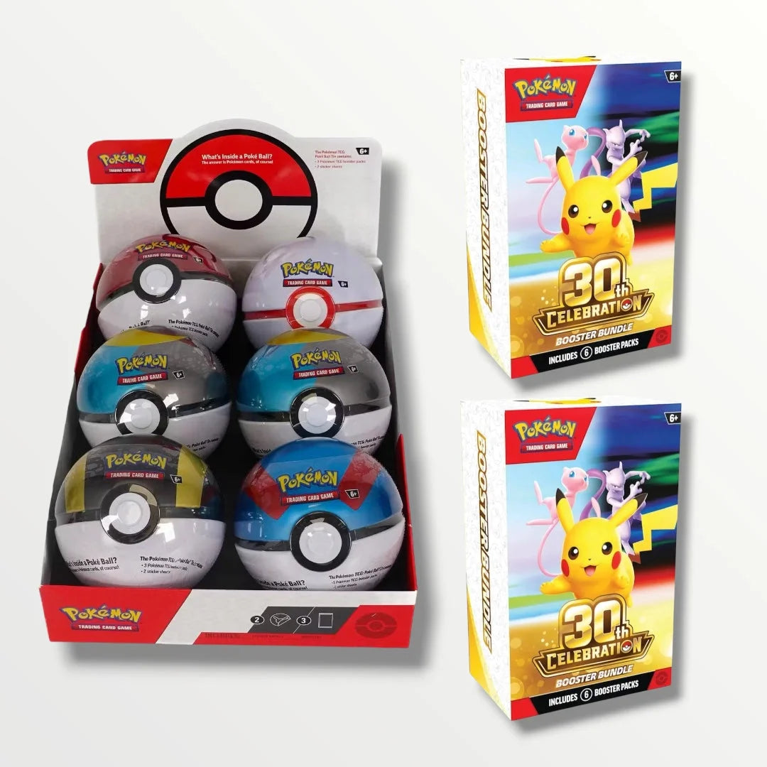 Pokémon TCG Bundle: 2× 30th Celebration Booster Bundle + 6× Pokéball Tin 2024 (EN) Pokémon