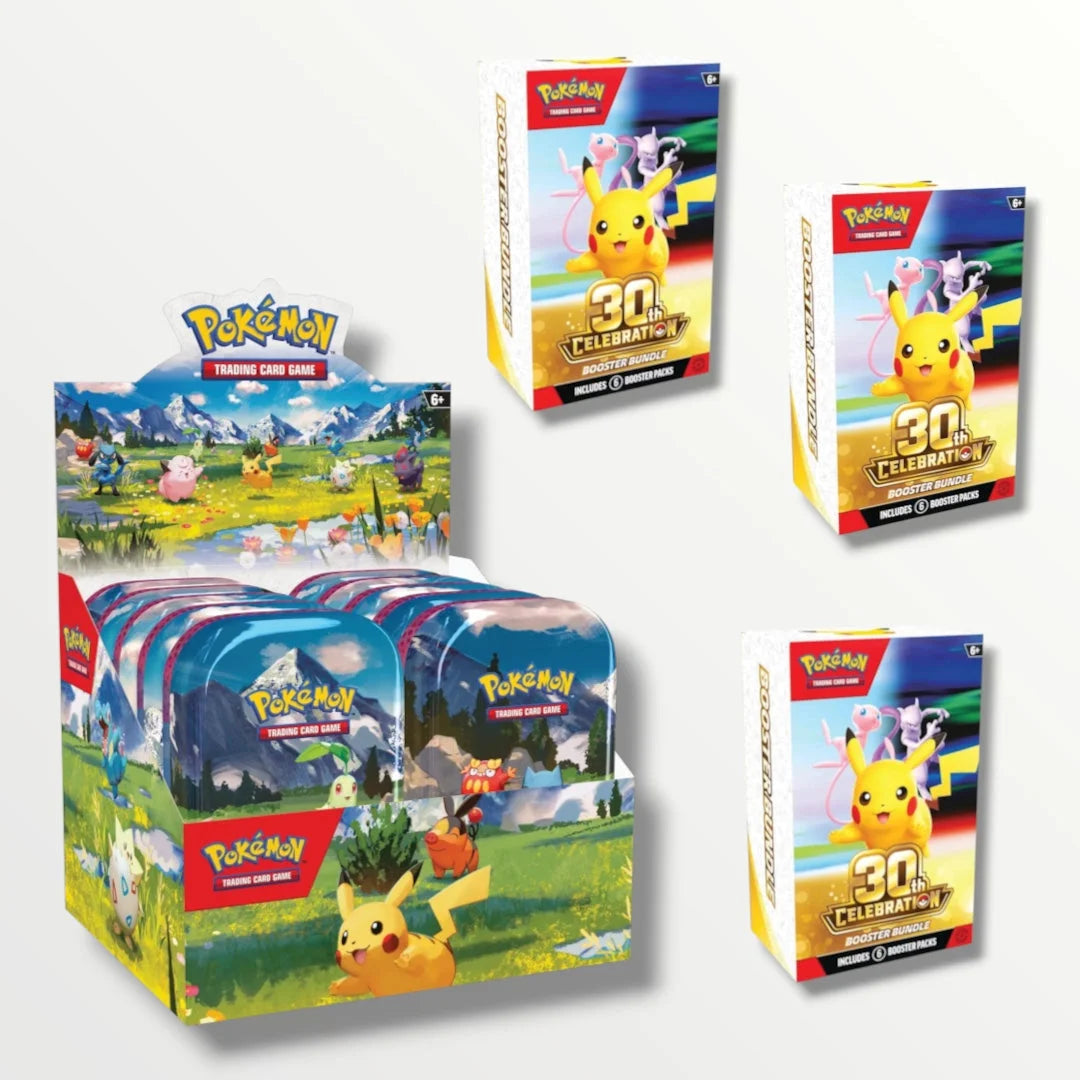 Pokémon TCG Bundle: 3× 30th Celebration Booster Bundle + Ascended Heroes Mini Tin Display (Italienisch) Pokémon