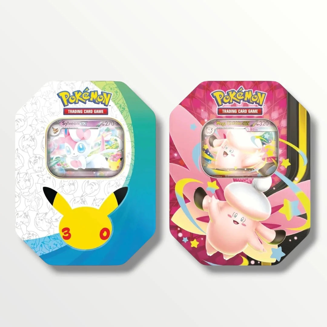 Pokémon TCG Tin Bundle: 30th Celebration Sylveon ex + Mega Moonlit Mega Clefable ex (EN) Pokémon