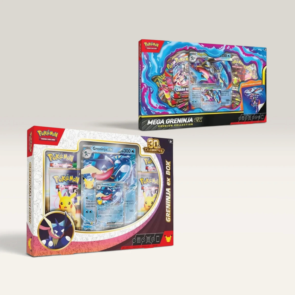 Pokémon TCG Bundle: 30th Celebration Greninja ex Box + Mega Greninja ex Premium Collection (Französisch) Pokémon