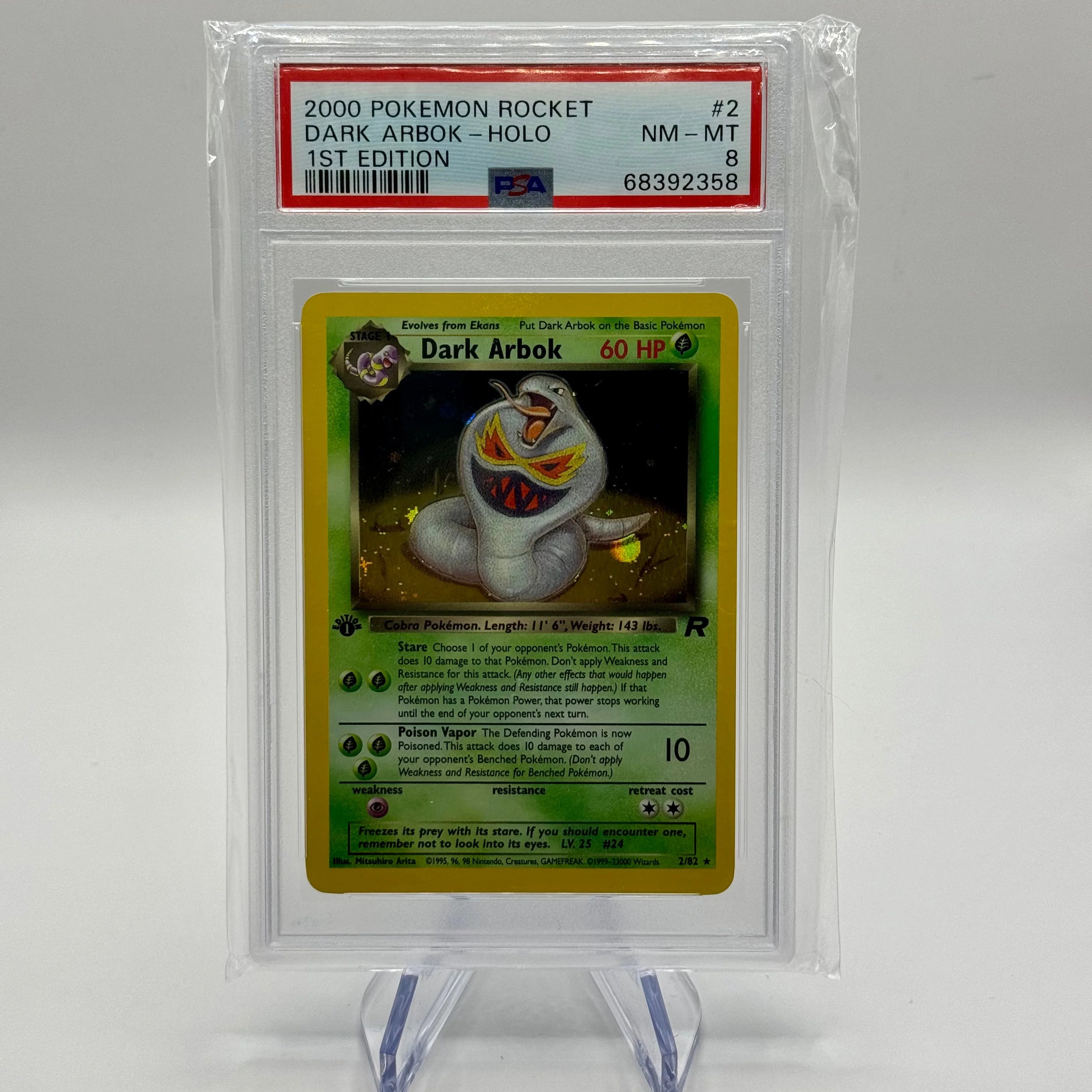 Pokémon TCG - Dark Arbok 1ST Edition Team Rocket PSA 8 Pokémon