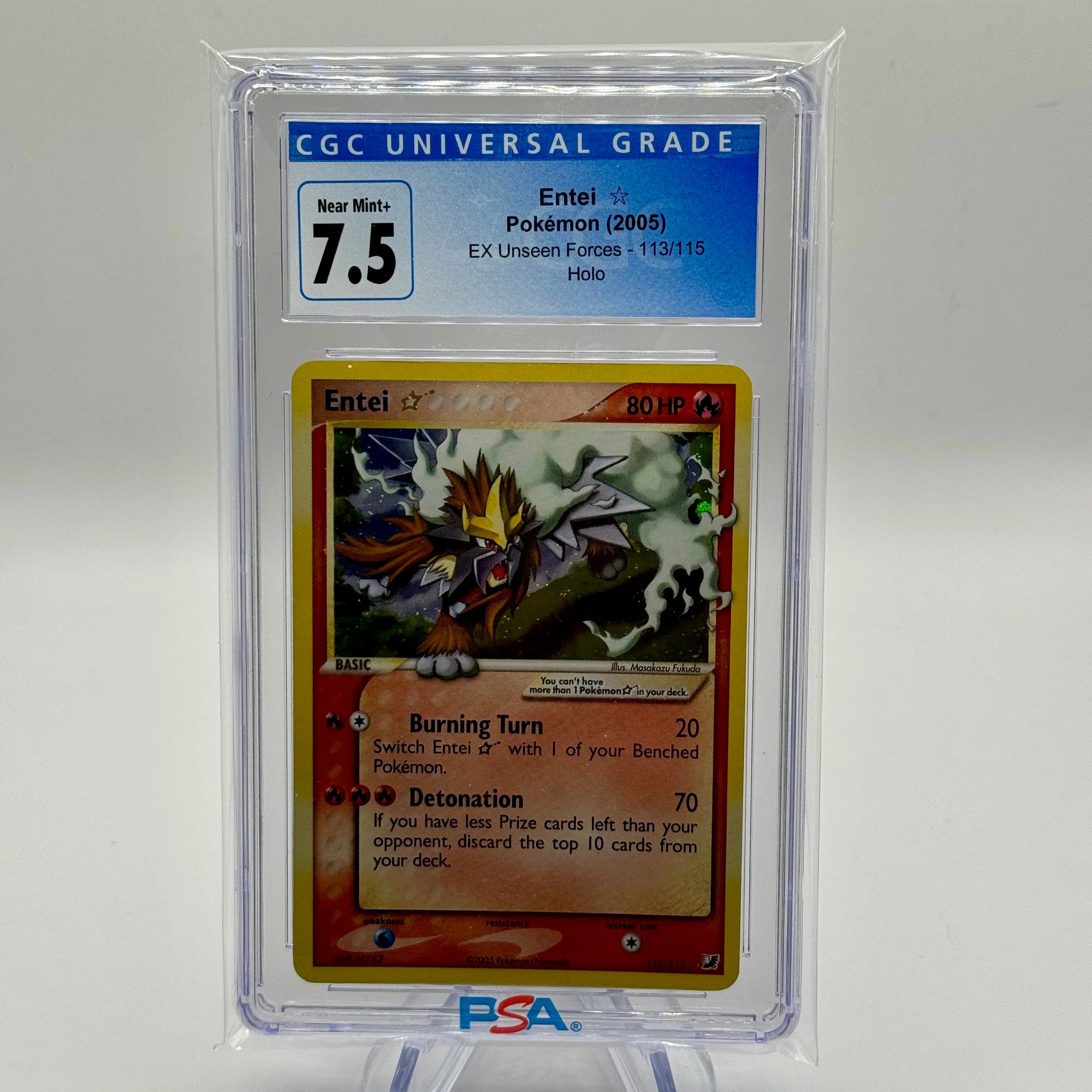 Pokémon TCG - Entei Gold Star EX Unseen Forces CGC 7.5 Pokémon