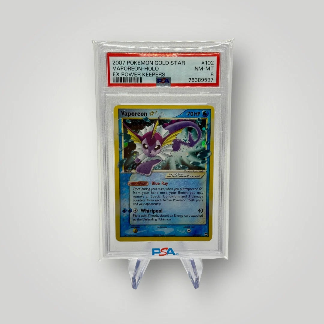 Pokémon TCG - Vaporeon Gold Star EX Power Keepers PSA 8 Pokémon