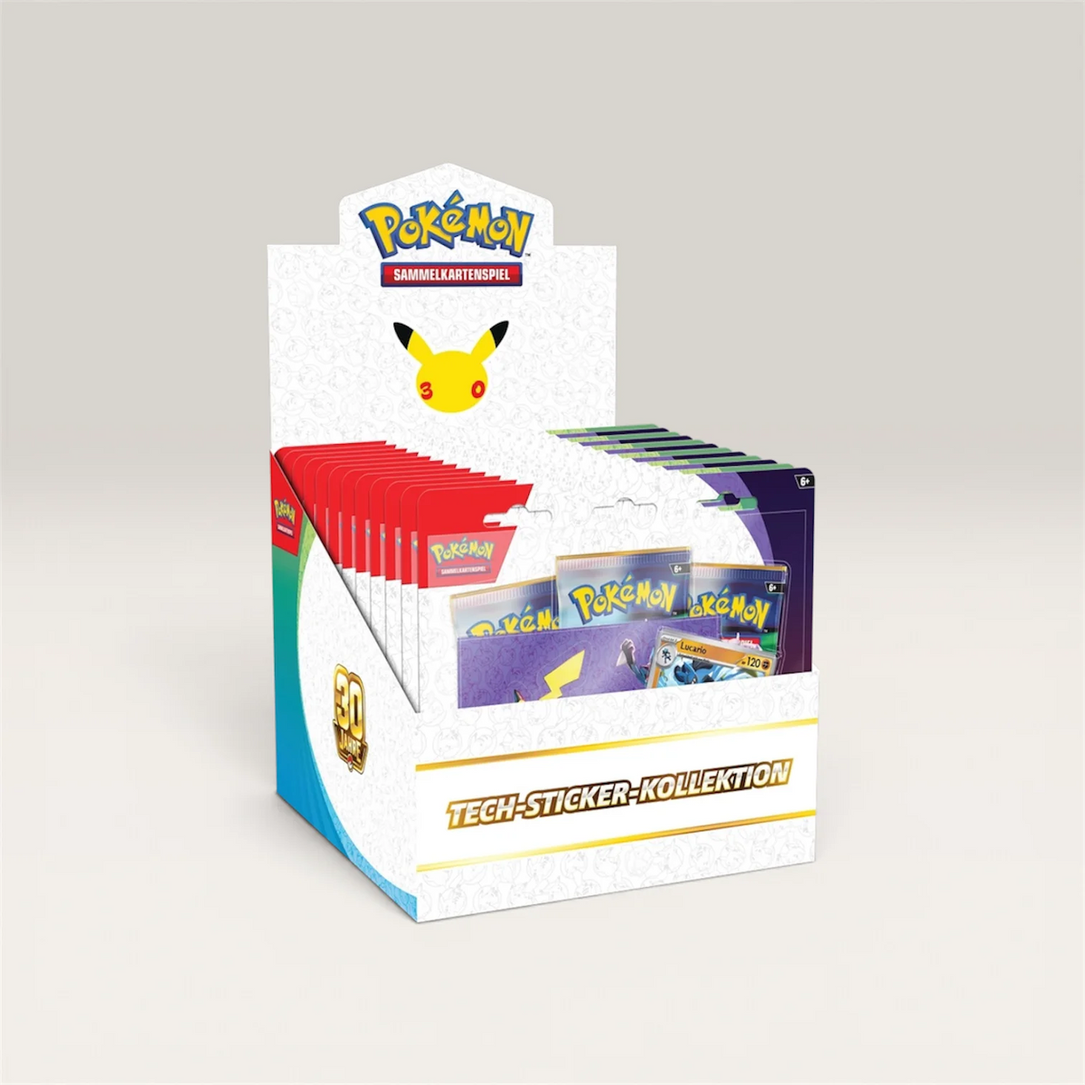 Pokémon TCG: 30th Celebration – Tech Sticker Collection Display (12 Stück) Pokémon