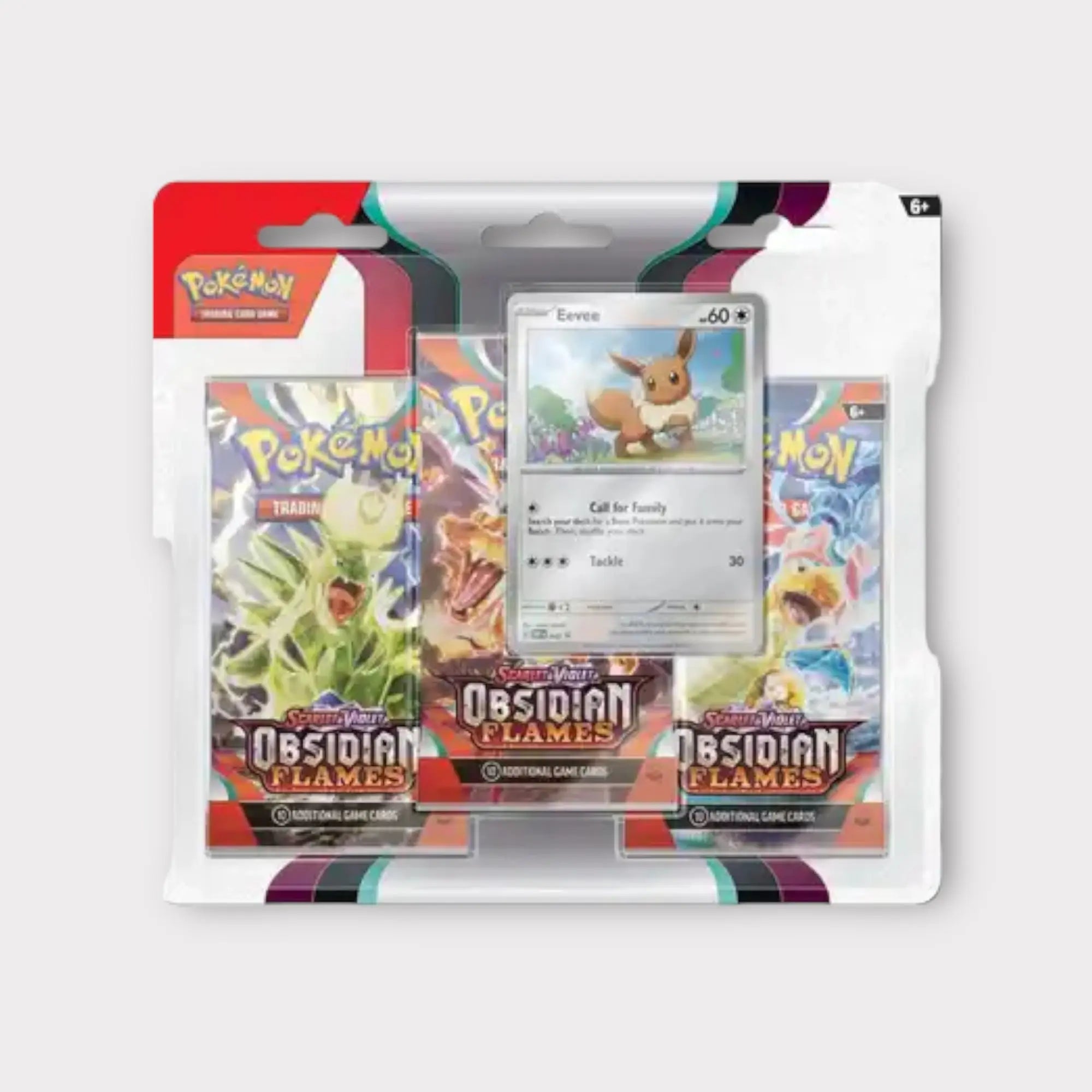 Pre-Order / Scarlet & Violet Obsidian Flames Three Pack Promo Blister "Eevee & Houndstone" (EN) Pokémon 