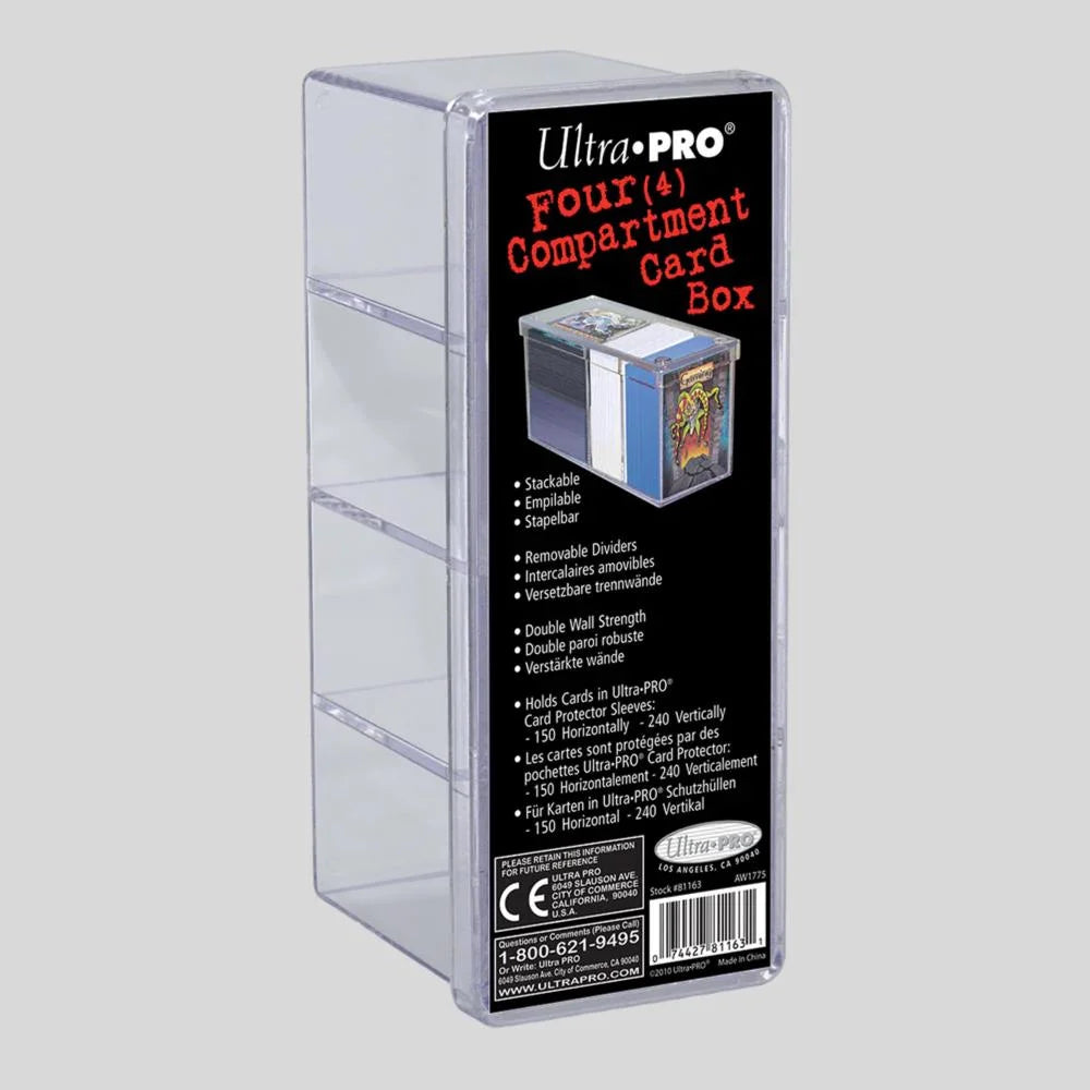 Ultra-Pro - 4-COMPARTMENT CLEAR CARD BOX Ultra Pro